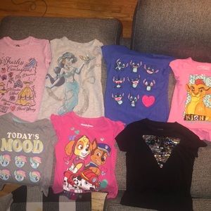 Bundle of 7 t-shirt for girls size 5-6